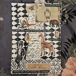 🤡 Vintage Circus Collage Canvad - W/ Glitter Finish